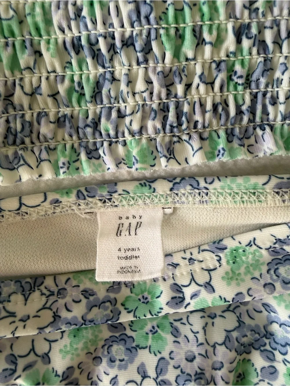 GAP Floral Two-Piece Smocked Bikini Set - Green & Blue